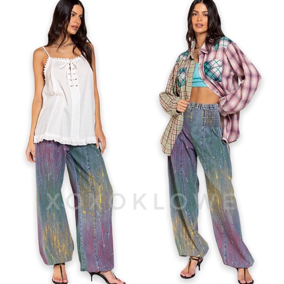 POL Rainbow Festival Harem Jogger Denim Jeans - Picture 7 of 15